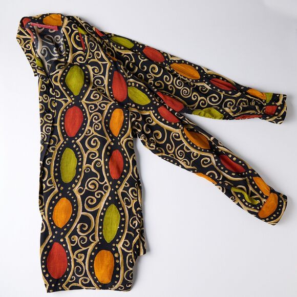 Vtg Alain Manoukian Boho Tribal Button Shirt Blouse 90s Indie maximalist Size 8 - Picture 8 of 10